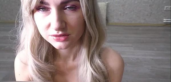 POV Sexy Girl Sucking Big Dick after Work - Cum in Mouth